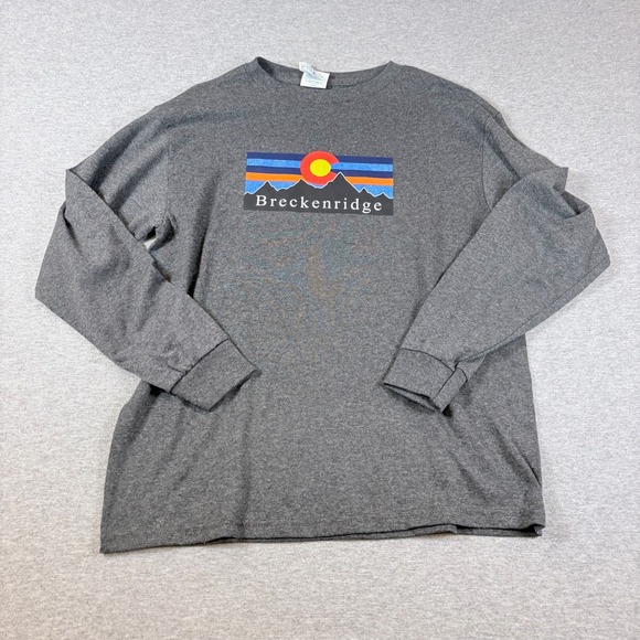 Delta Other - Breckenridge Colorado Long Sleeve Shirt Youth Medium Gray Graphic Tee